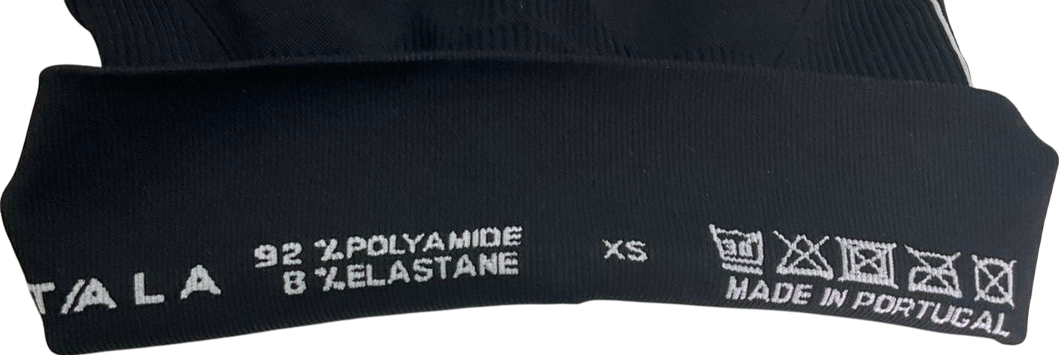 t/ala Black Exclusive Logo Print Sports Bra And Short Set UK XS