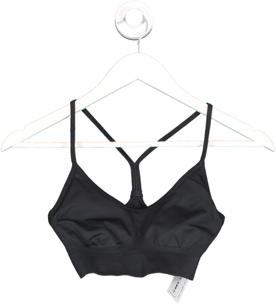 gymshark Black V Neck Sports Bra UK XS