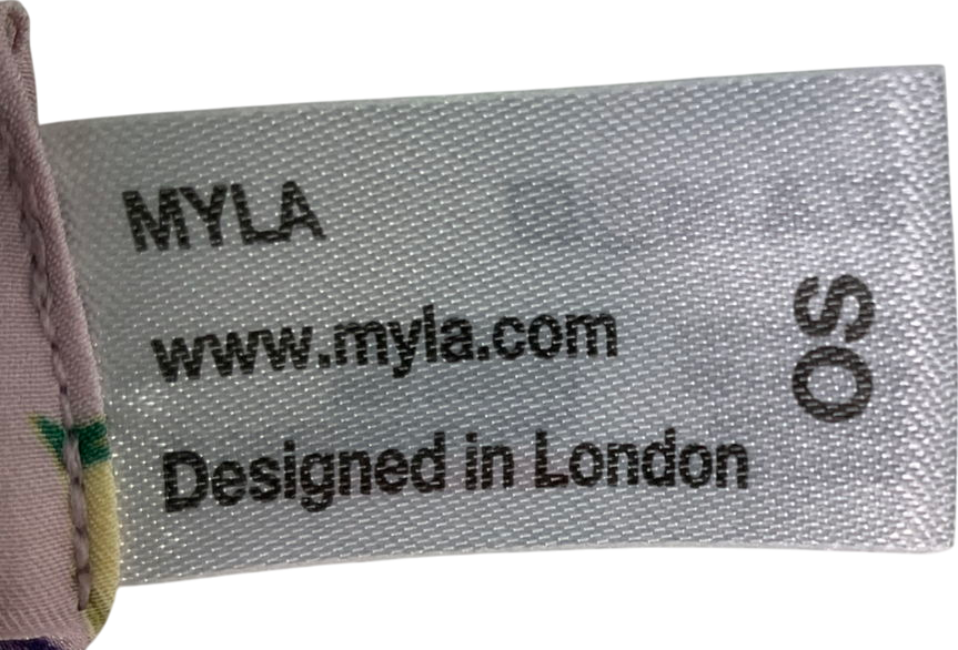 Myla Purple Heritage Lilac Floral Silk Short Robe UK S