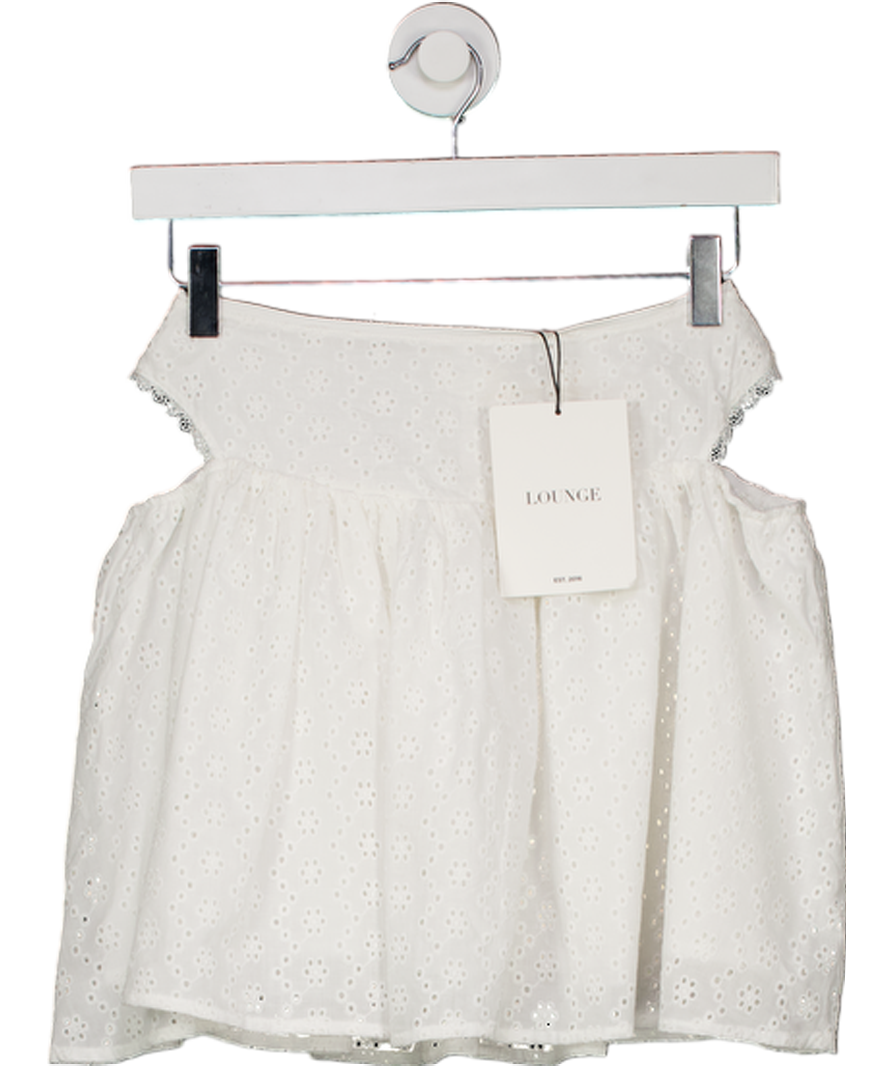 LOUNGE APPAREL White Broderie Mini Skirt UK 6