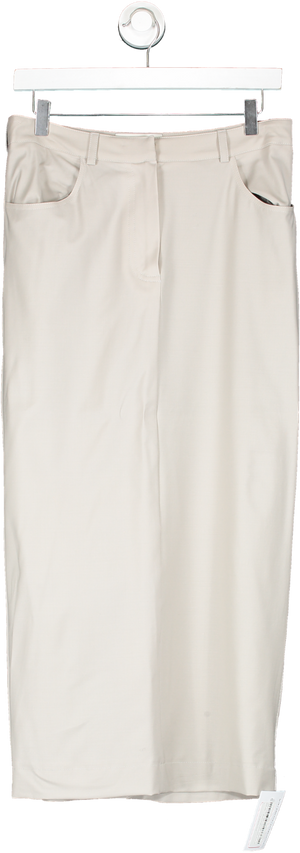 WEEKEND & BEYOND Stone Grey Pencil Skirt UK S