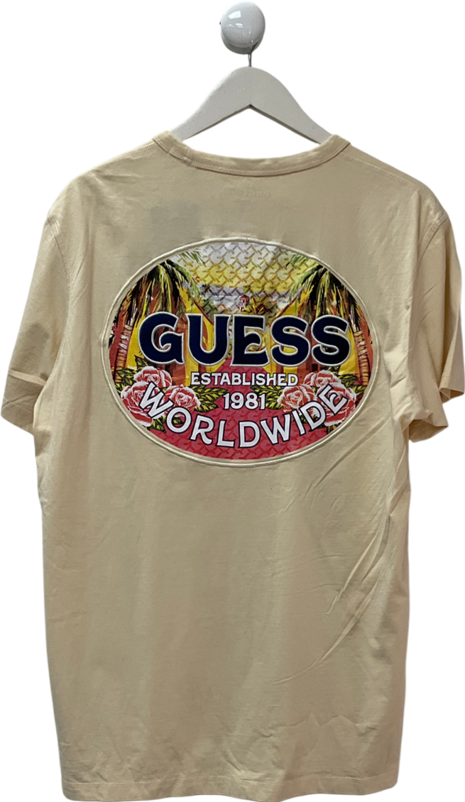 Guess Beige Worldwild T-shirt UK XL