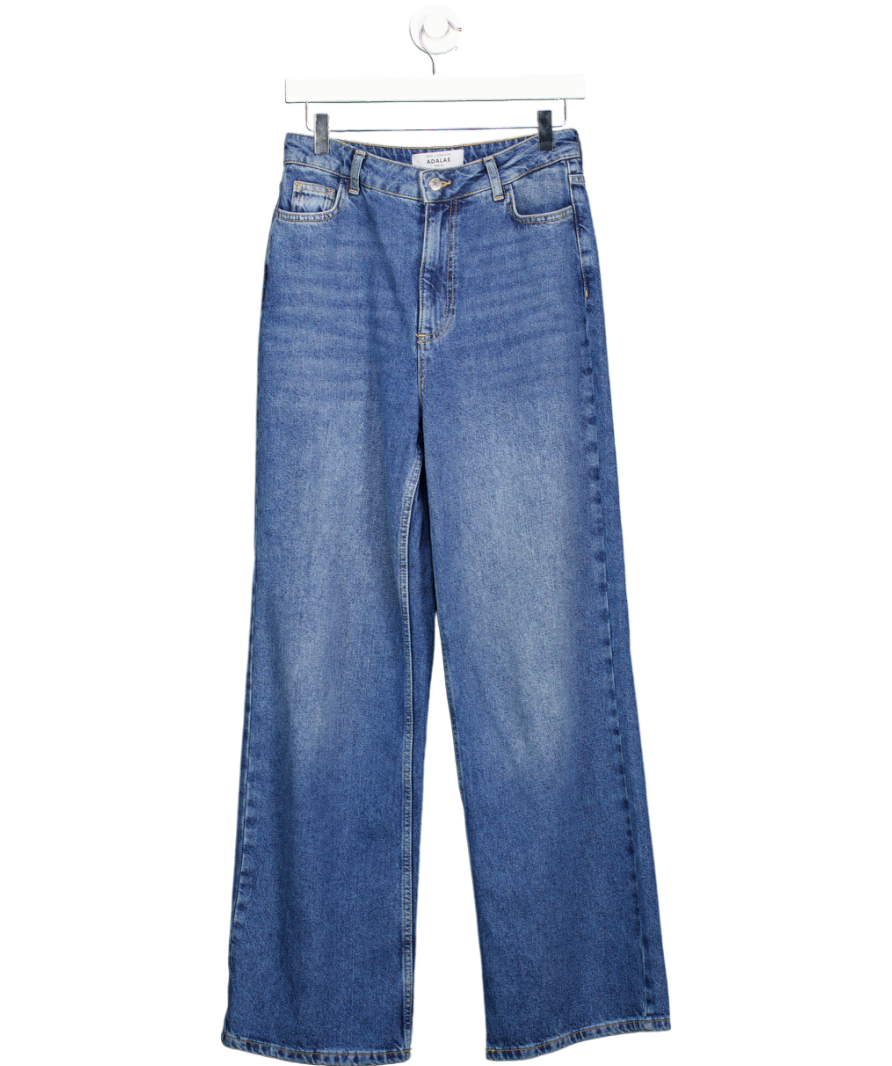 New Look Mid Blue Adalae High Waisted Wide Leg Jeans UK 8