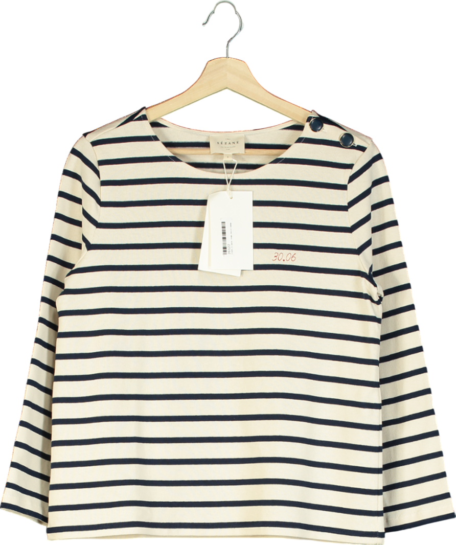 Sezane Cream Colette Marinière UK S