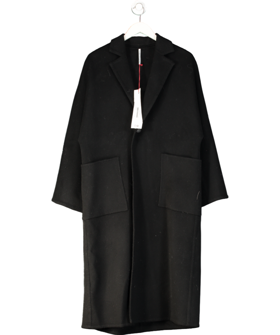 liviana conti Black 100% Wool Single Breasted Coat UK 12