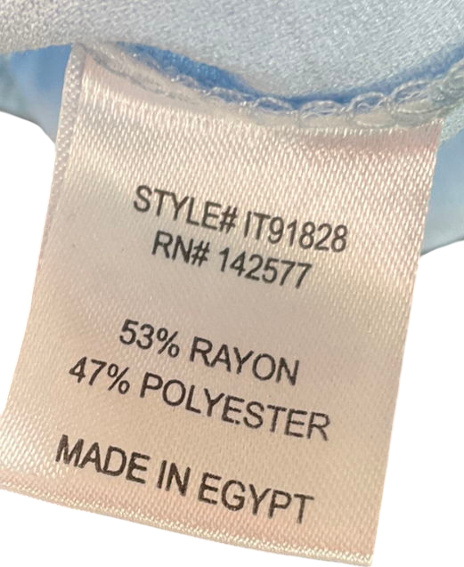 Iris Baby Blue Cropped Tie Up Shirt UK S