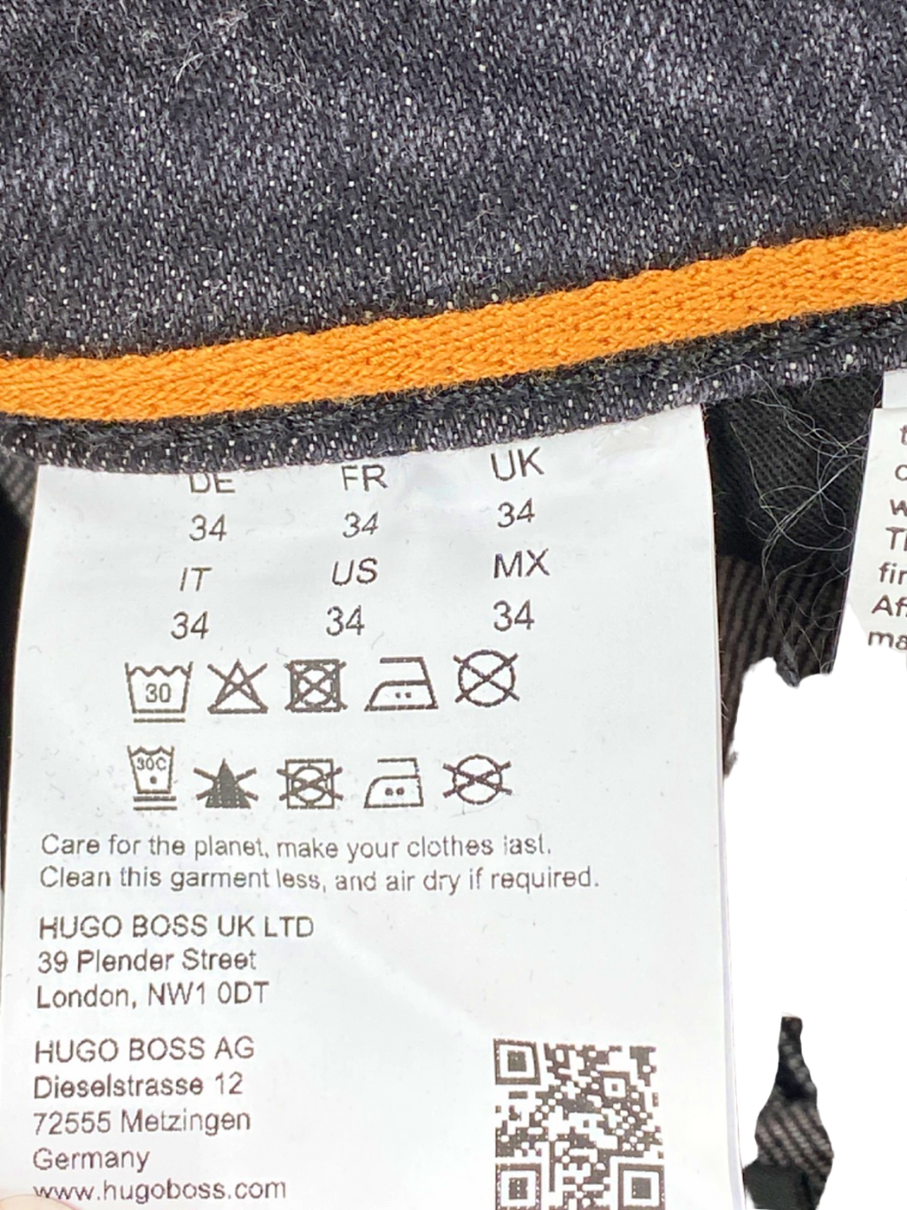 Hugo Boss Grey Denim Re.Maine-Shorts Regular Fit W34