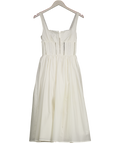 House of CB Perle White Lace Trim Midi Dress UK S