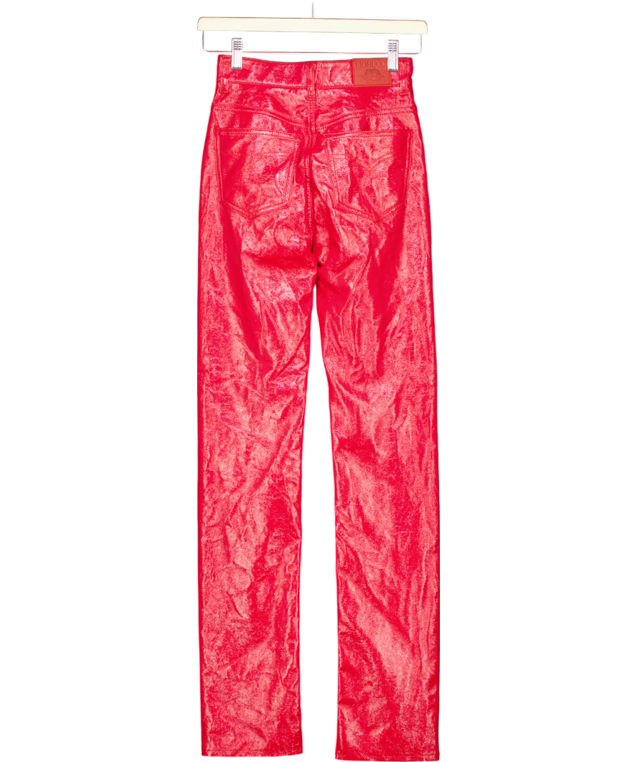FIORUCCI Red Yves Vinyl Trousers W24