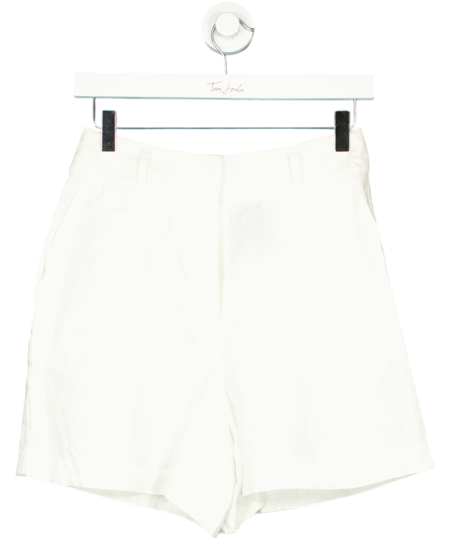 Boden White Westbourne Linen Shorts UK 6