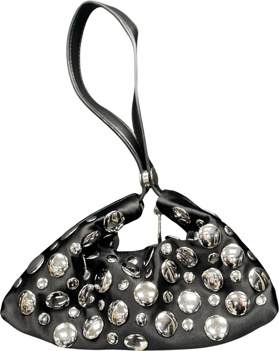 River Island Black Studded  Convertible Shoulder Bag / Wristlet