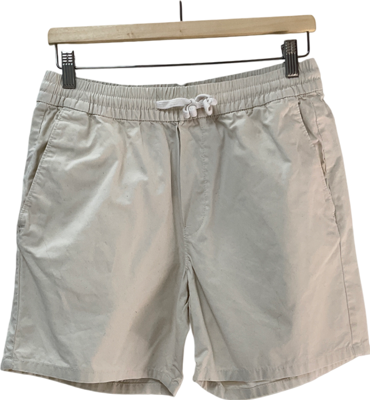 Weekday White Regular Oxford Shorts UK S