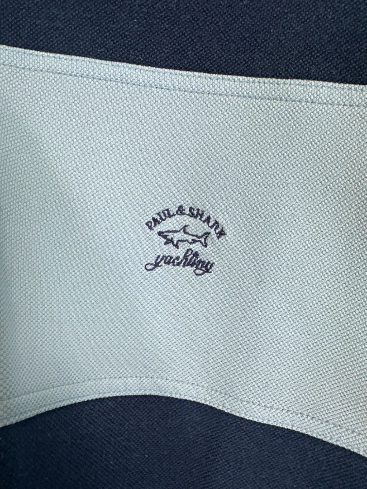 Paul & Shark Blue Stripe Polo Shirt UK L