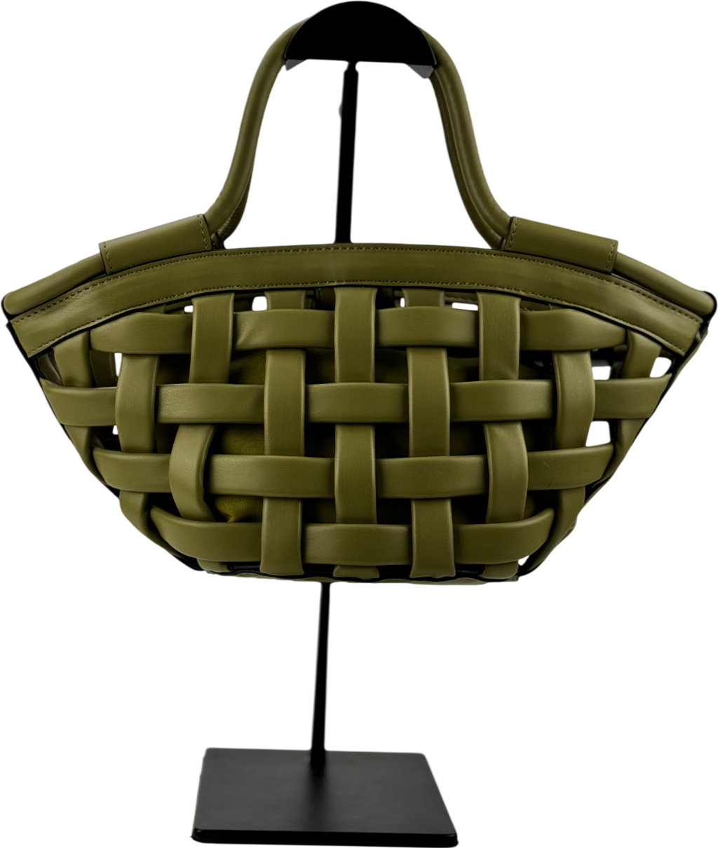 ASOS Puff Weave Tote Bag In Green