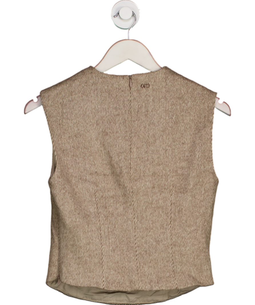 Oddmuse Brown Tweed Sleeveless Top UK S