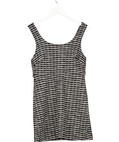 MANGO Black Check Tweed Dress UK 10