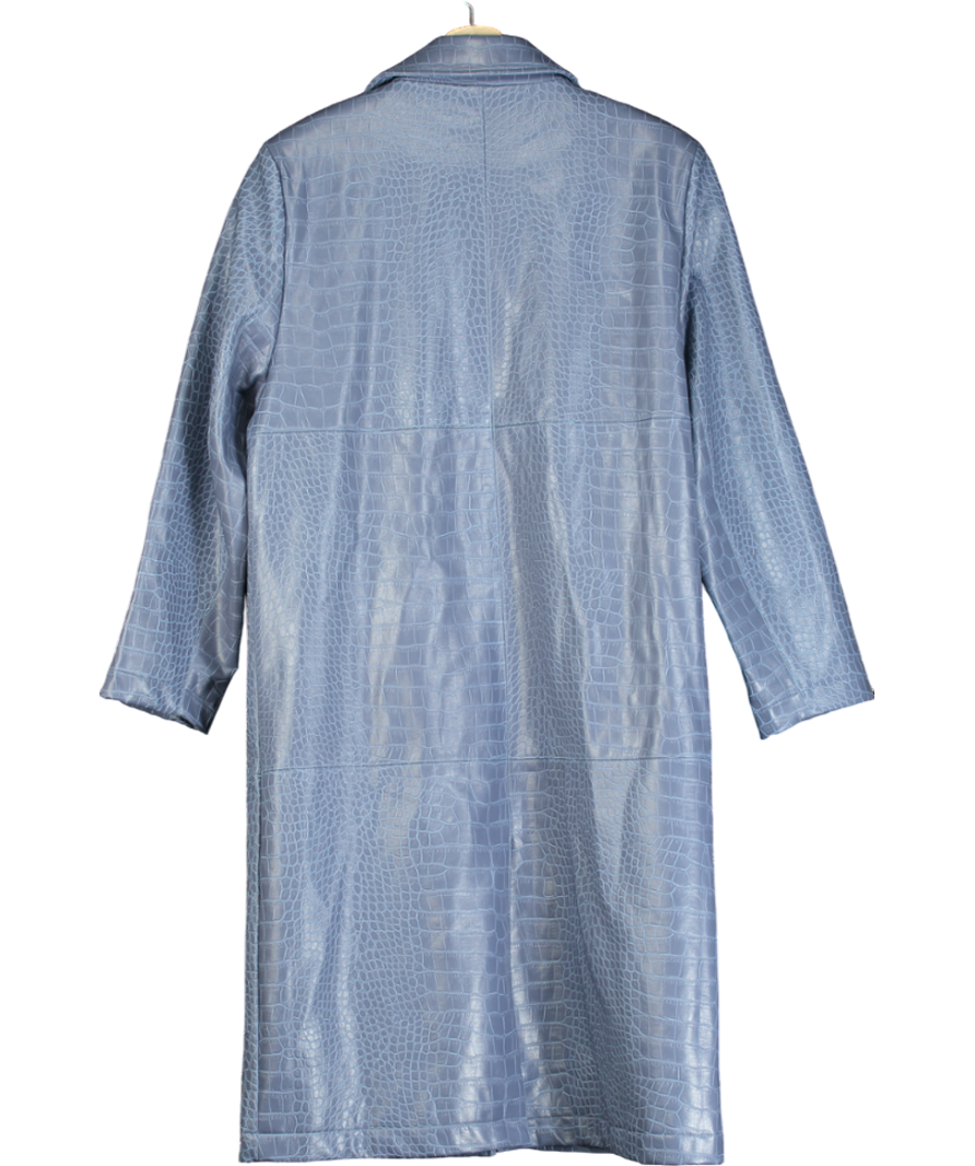 Hosbjerg Blue Irah Croc faux leather Coat UK M