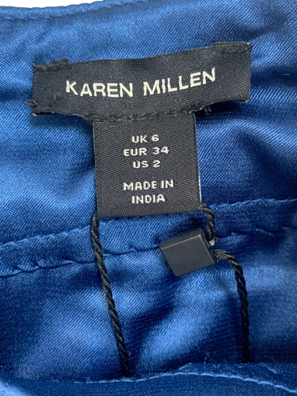 Karen Millen Blue Pearl Embellished Denim Shorts UK 6