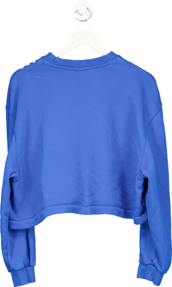Adidas Blue Cropped Sweatshirt UK S-M