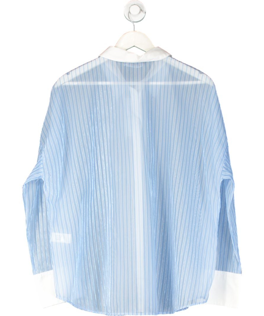 ZARA Blue Sheer Pinstripe Shirt UK XL