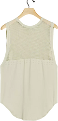 VARLEY Sage Green Breathable Mesh Detail Longline Tank Top UK XXS-XS