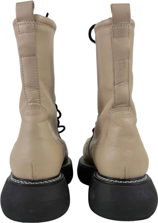 Topshop Nude Apis Chunky Lace Up Boot UK 7 EU 40 👠