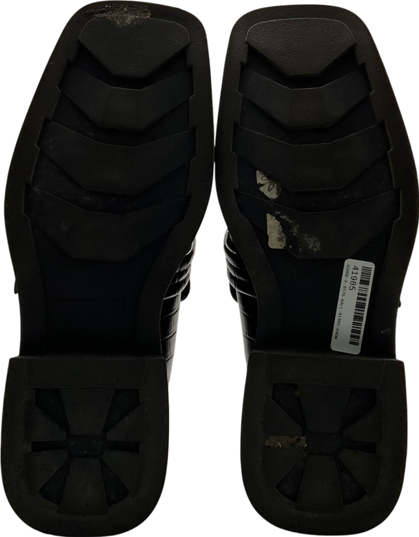 ASOS Chunky Loafers In Black Faux Croc With Silver Buckle UK 9 EU 43 👞