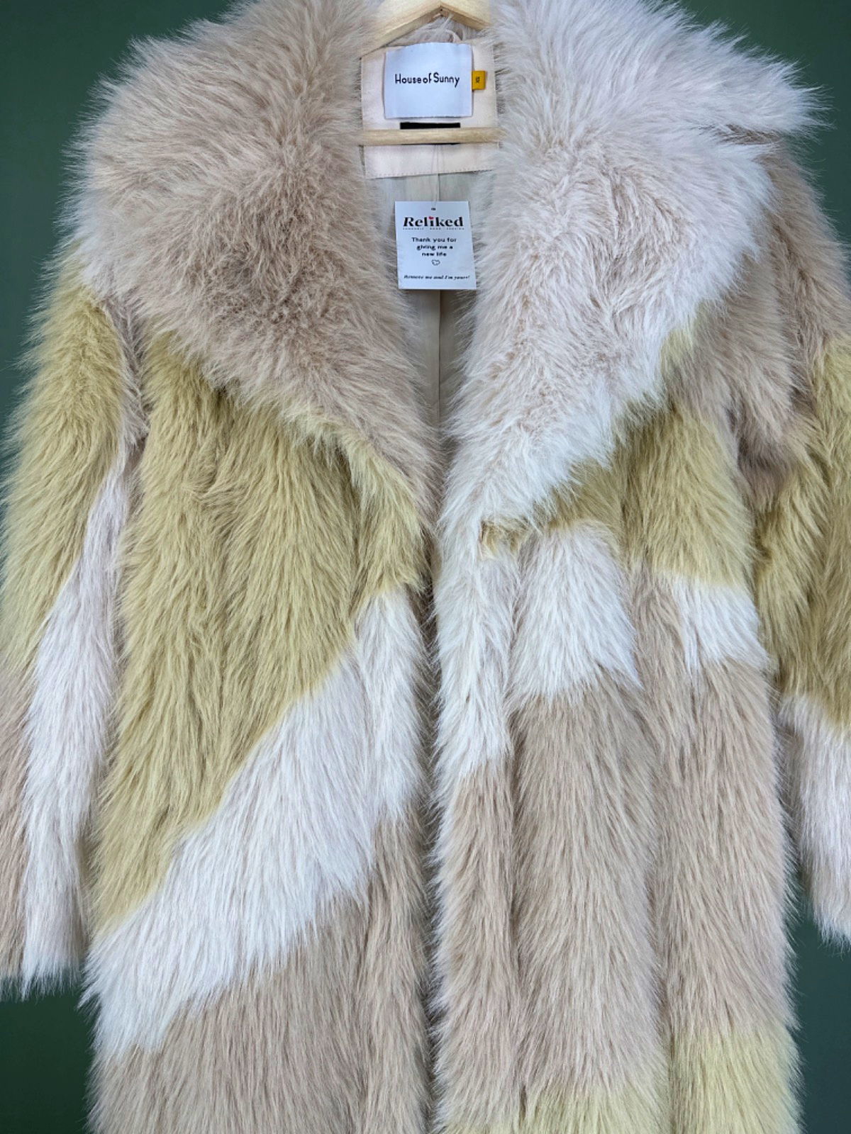 House of Sunny Multicolour The Hustle Faux Fur Coat UK XS