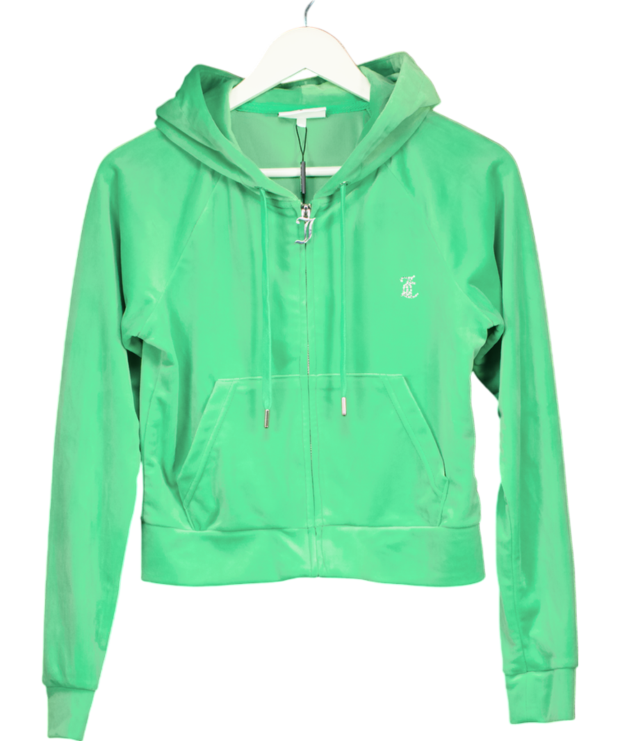 Juicy Couture Green Madison Velour Hoodie UK M