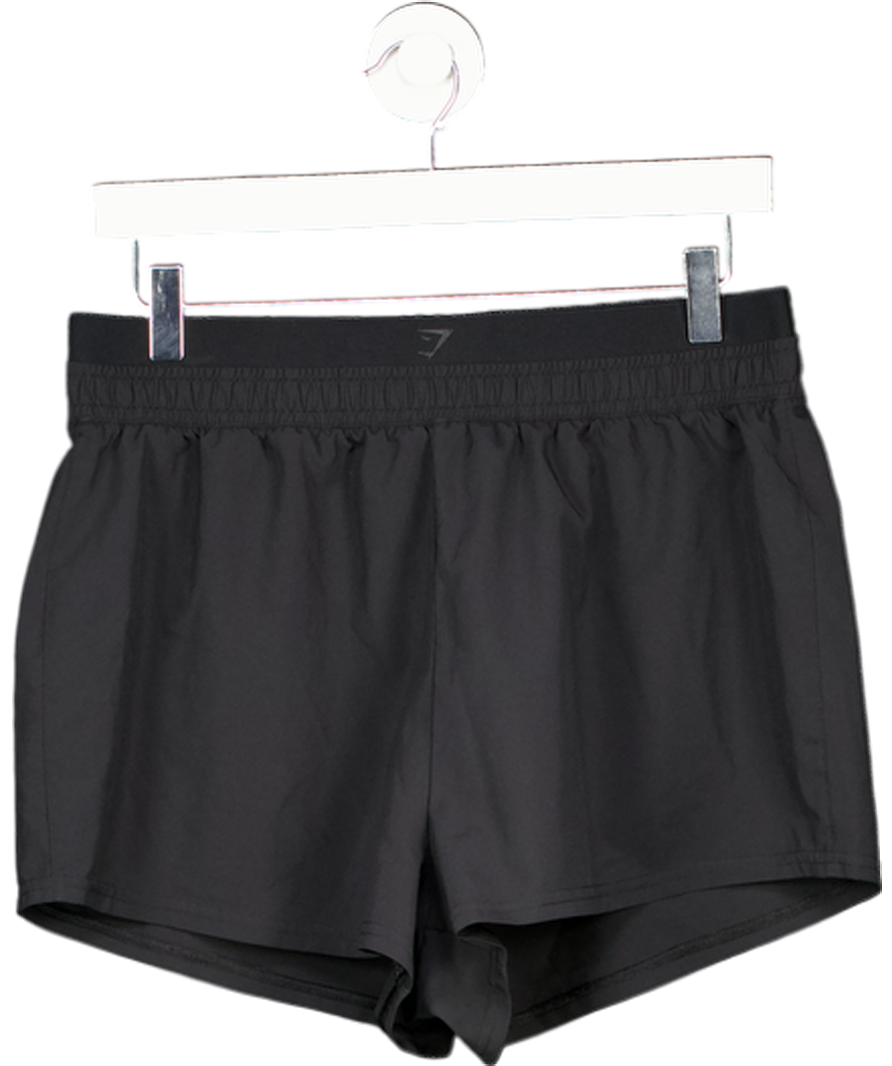 gymshark Black Double Waistband Shorts UK M