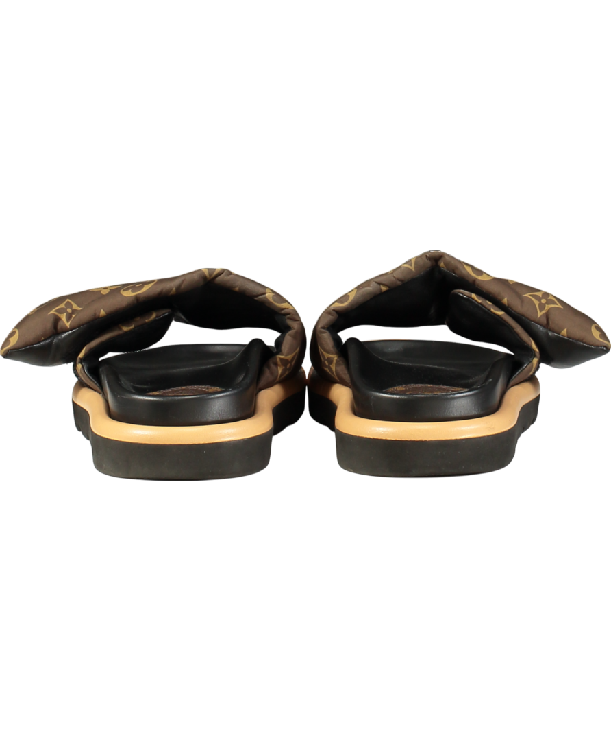 Louis Vuitton Brown Monogram 1aaeby Pool Pillow Flat Comfort Mules UK 5 EU 38 👠