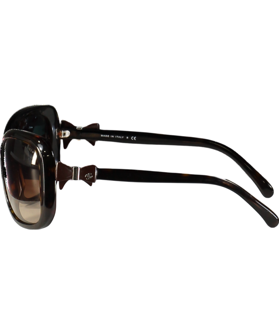 Chanel 5171 Tortoise / Black CC Bow Sunglasses In Case