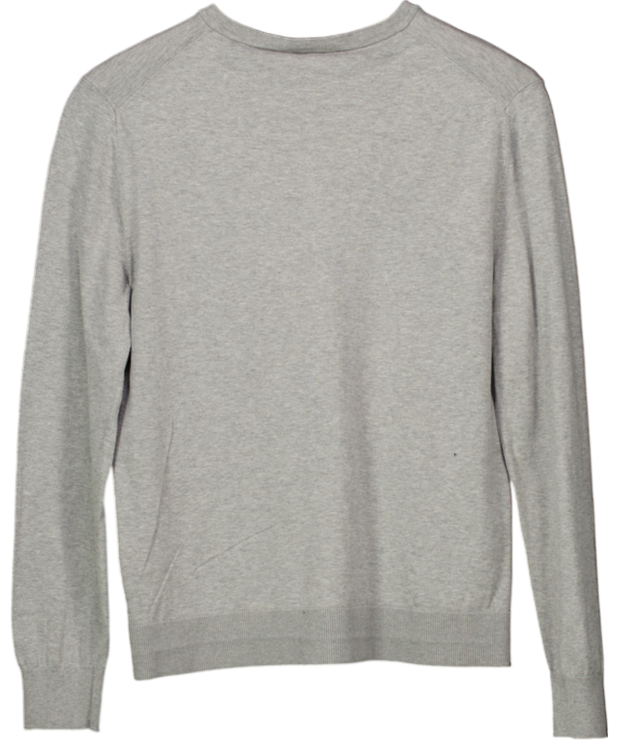 Lacoste Grey Cotton Fine Knit Cardigan UK 10