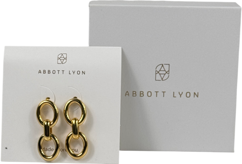 ABBOT LYON Yellow Gold Plated Knotted Link Drop Earrings