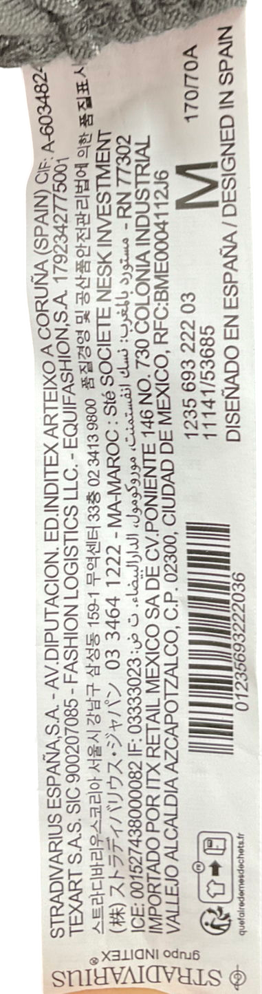 Stradivarius Pull On Trouser In Grey Pinstripe UK M