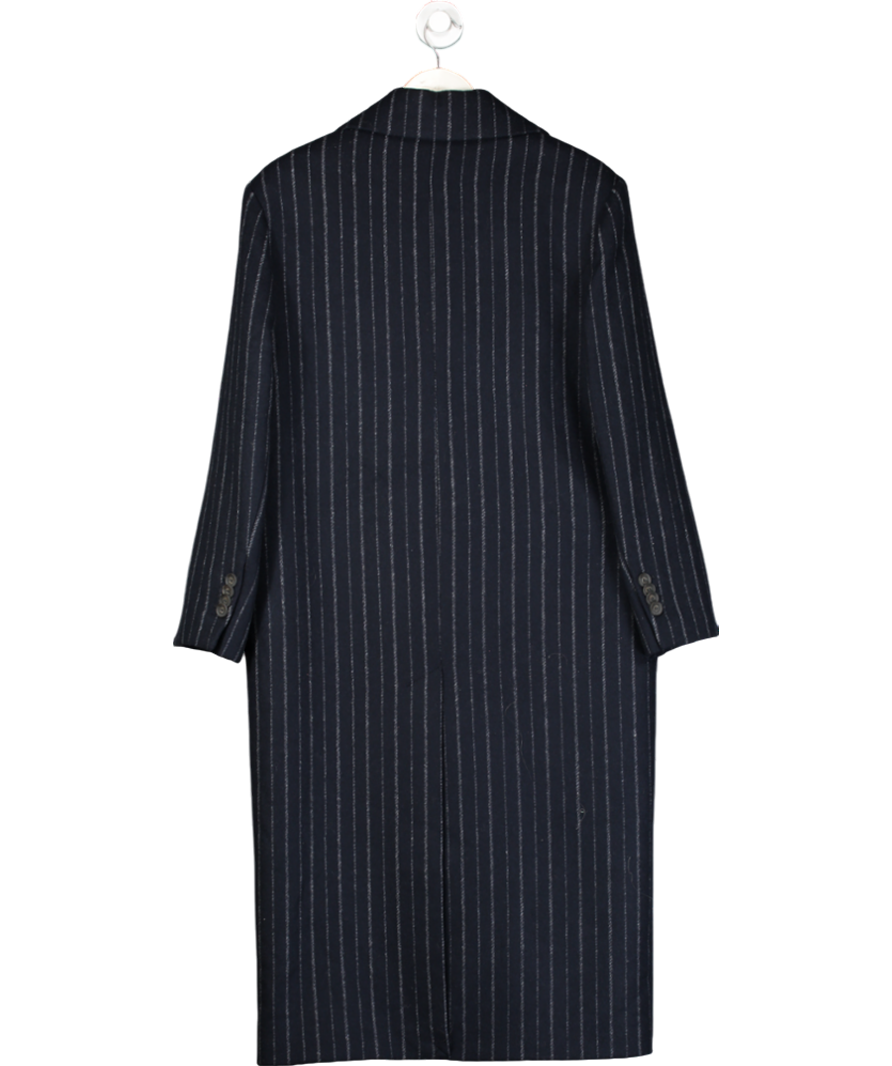 GANT Blue Pinstriped Wool Coat UK M