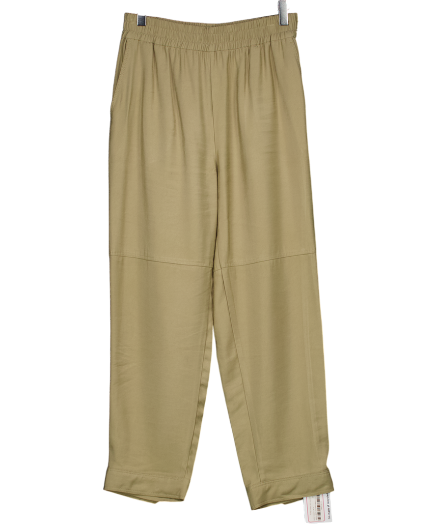 ZARA Green Khaki Cuffed Detail Trousers UK XS