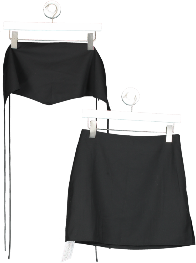 Collusion Black Mini Skirt And Hankerchief Top Co-ord UK 10