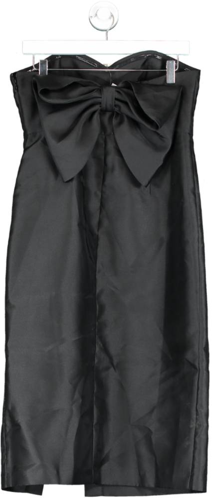 ANTHROPOLOGIE Black Hutch Slim Bow Back Structured Midi Statement Dress BNWT Us8 UK 12