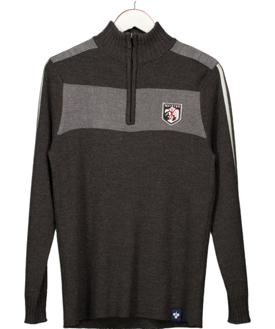 MEISTER Grey 1/2 Zip Sweater UK M