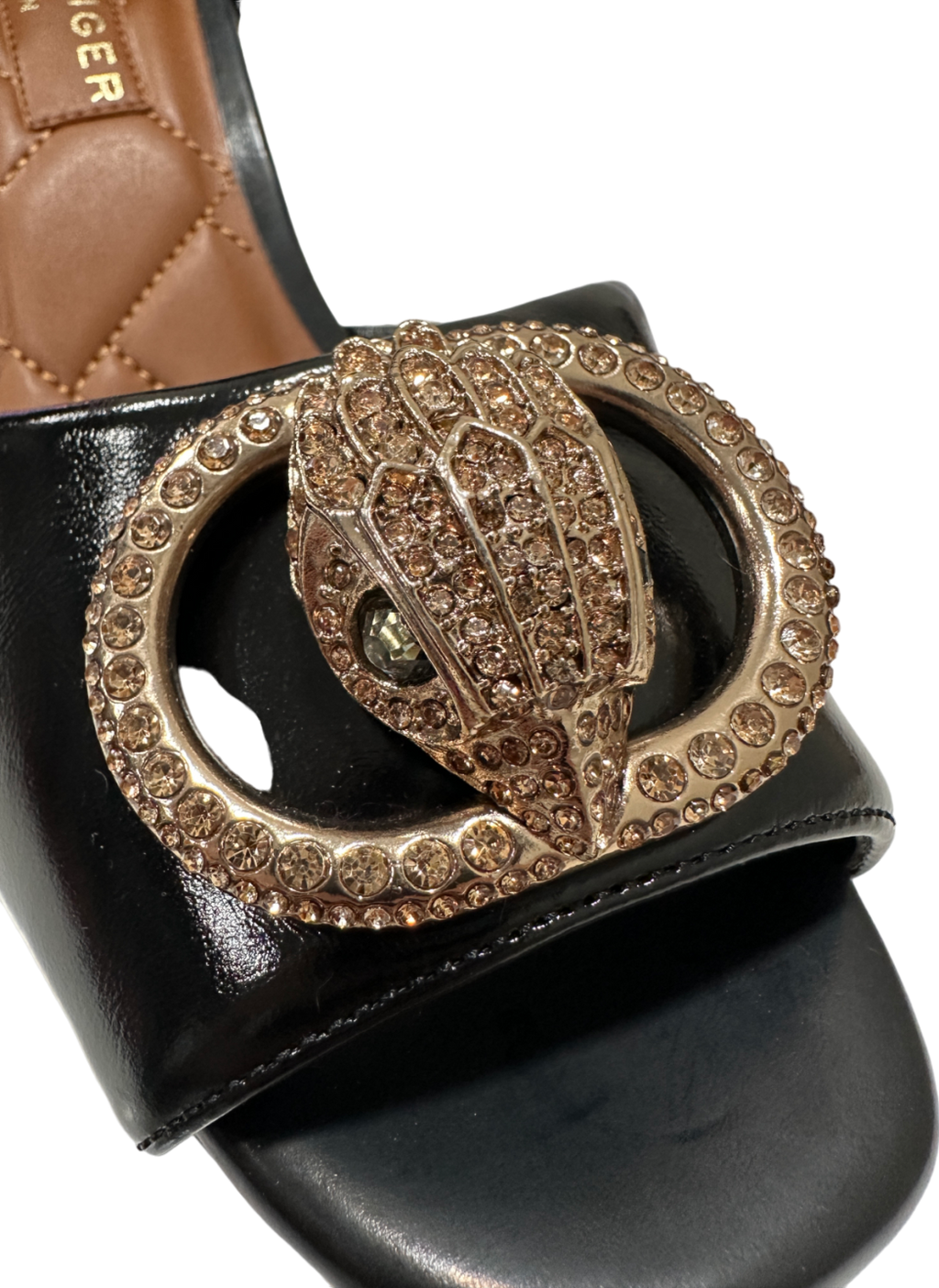 Kurt Geiger Black Embellished Platform Sandals Size UK 8