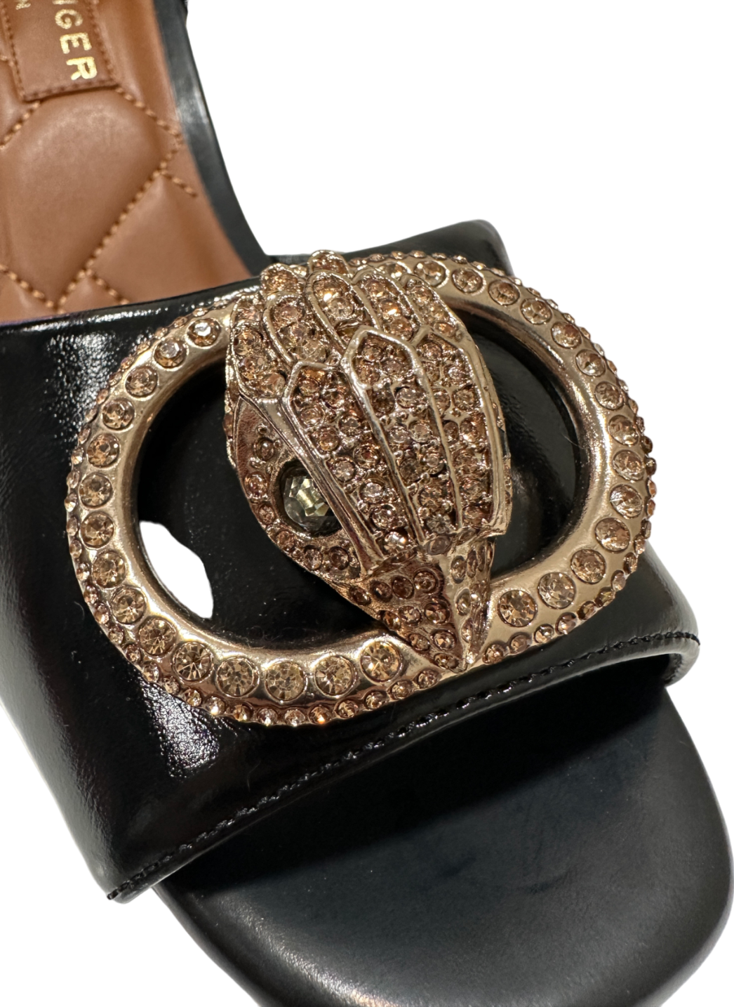 Kurt Geiger Black Embellished Platform Sandals Size UK 8