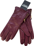 Barneys Originals Burgundy Red Real Leather Touch Screen Gloves UK S/M