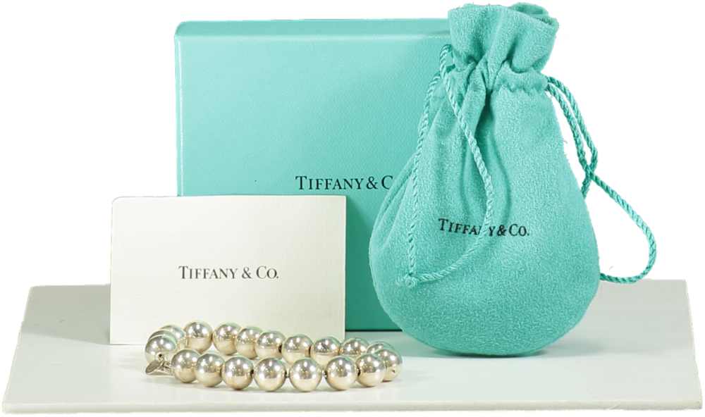 Tiffany & Co. Metallic Sterling Silver Ball Bracelet 10mm One Size