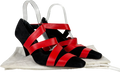 Neous Red And Black Suede Strappy Heels UK 5 EU 38 👠