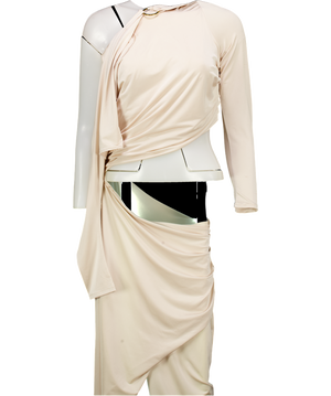 NANA GOTTI Beige Cut Out Midi Dress UK 8