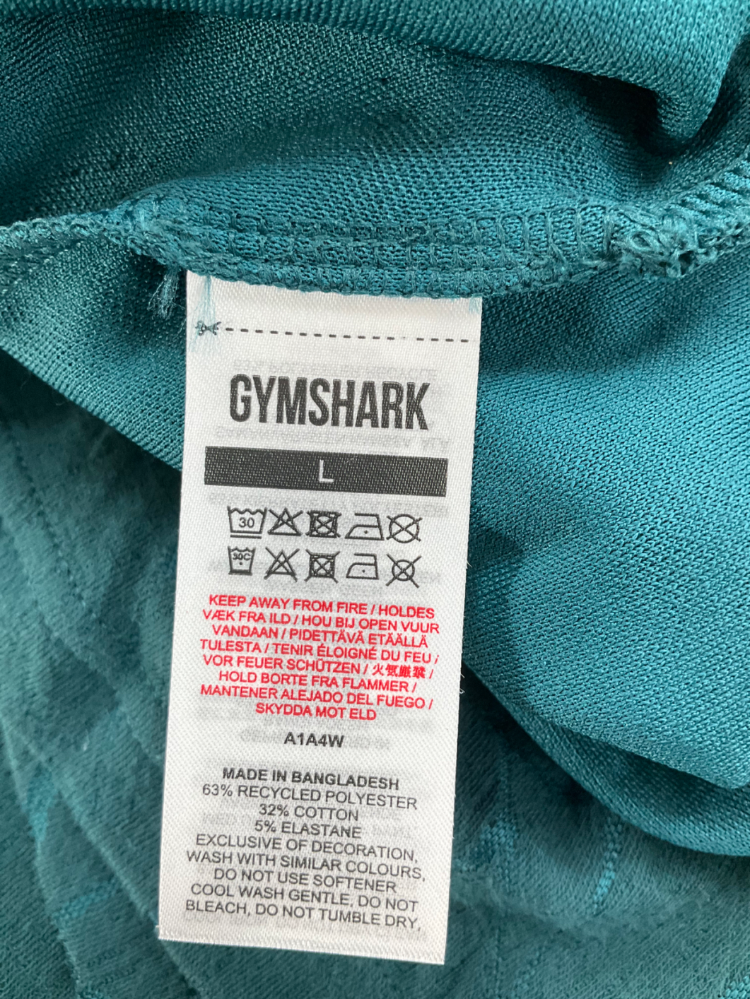 gymshark Green Crackle Oversized T-shirt UK L