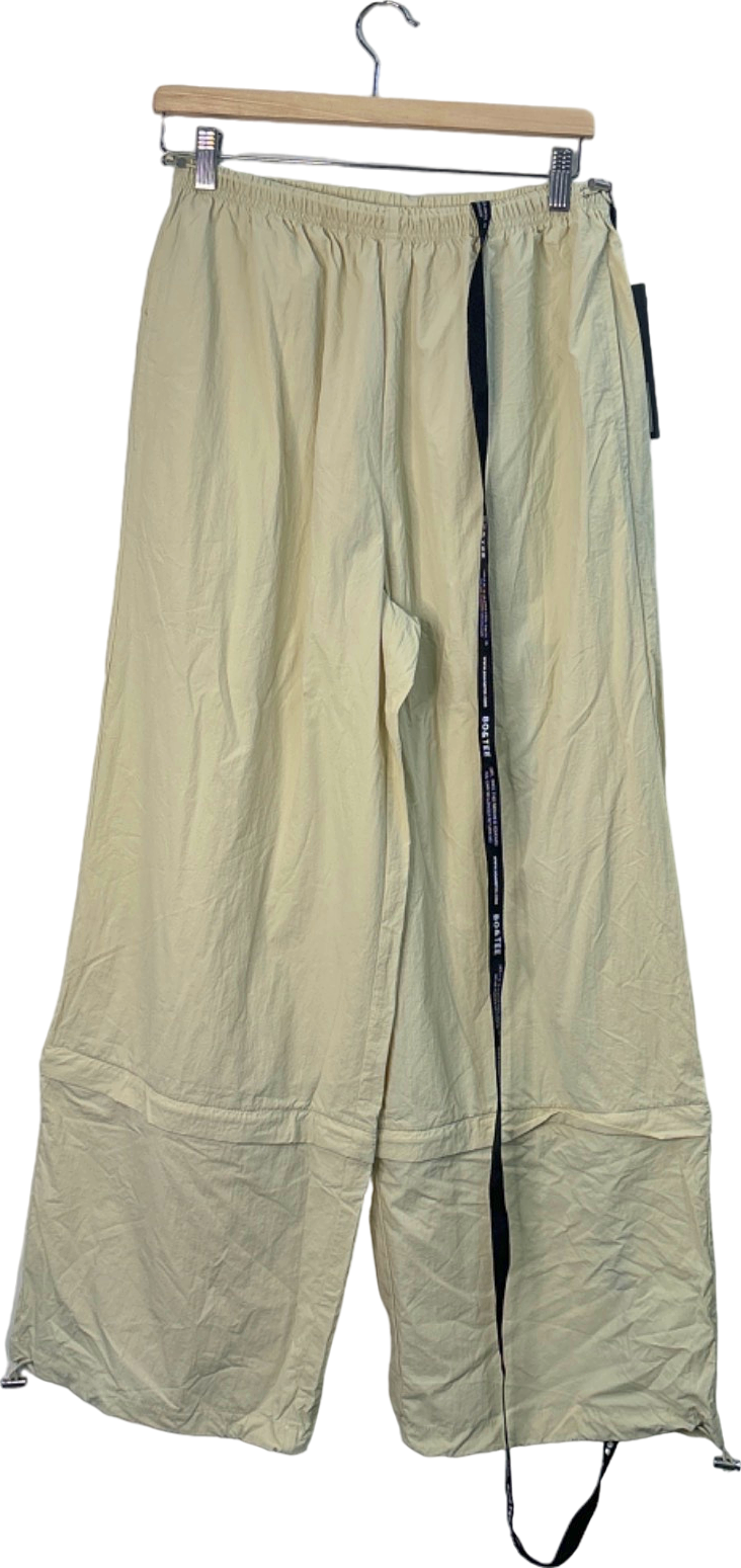 Bo&Tee Cream Batha Polyamide Cargo Trousers UK S