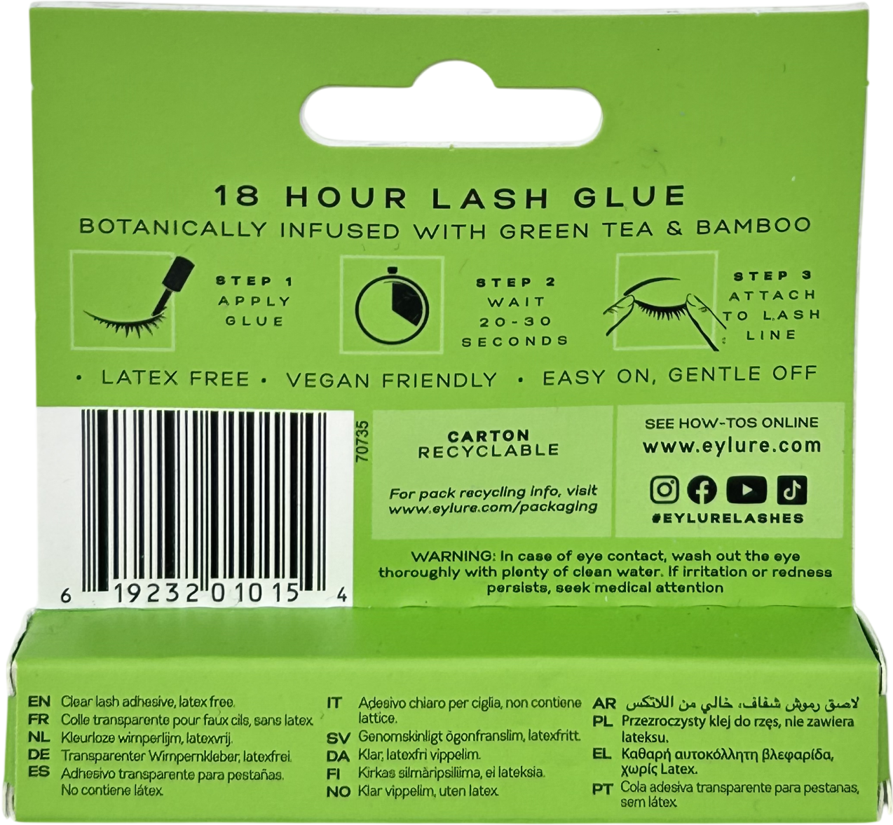Eylure 18h Glue Brush Applicator Clear 4.5ml