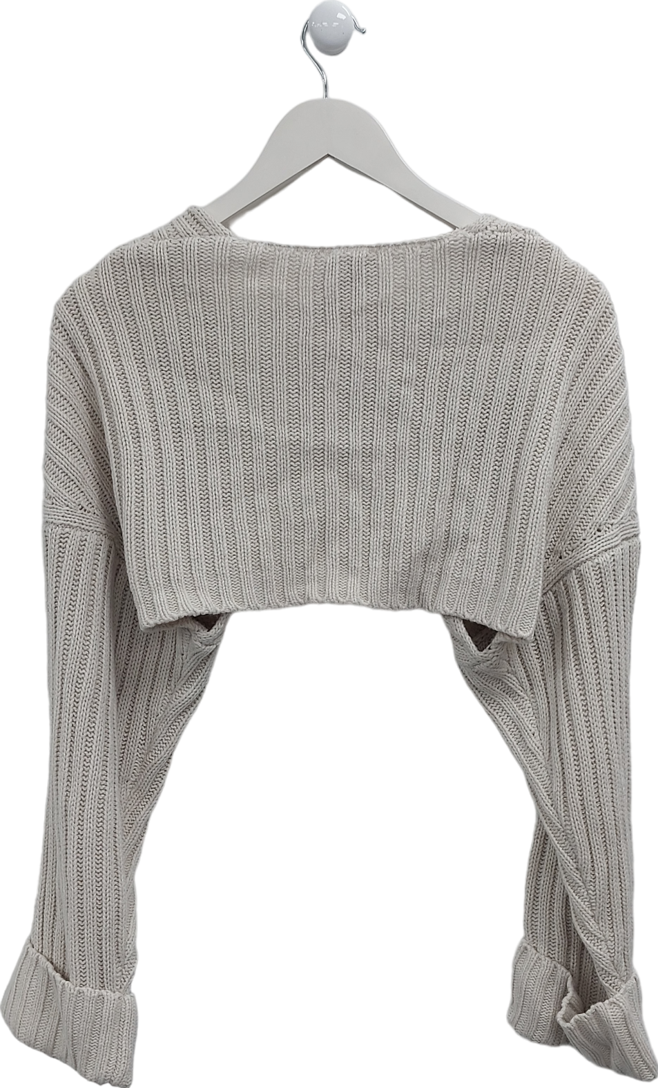 Bo+Tee Beige Chunky Knit Bolero UK S/M